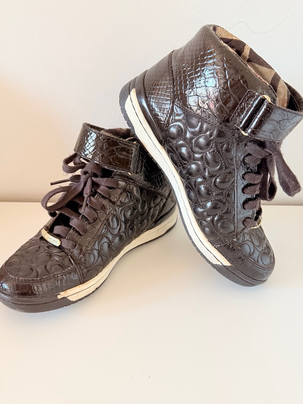 Coach Women's Brown High-Top Sneakers